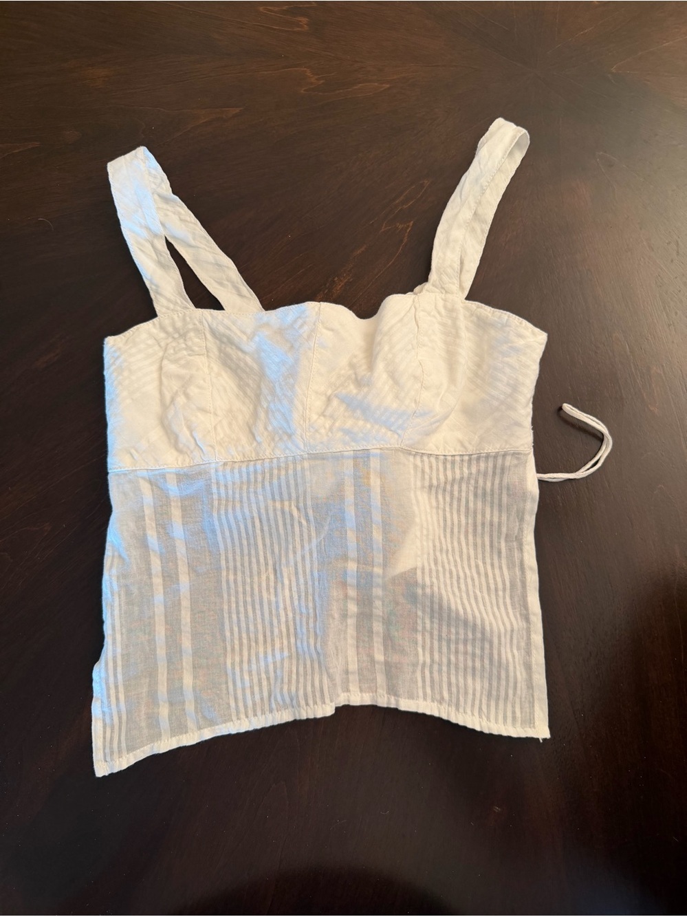 Ecote White Textured Bustier-Style Camisole